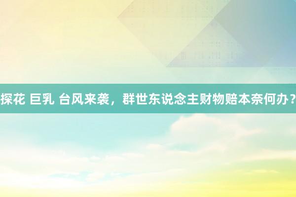 探花 巨乳 台风来袭,群世东说念主财物赔本奈何办?