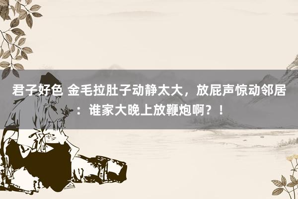 君子好色 金毛拉肚子动静太大，放屁声惊动邻居：谁家大晚上放鞭炮啊？！