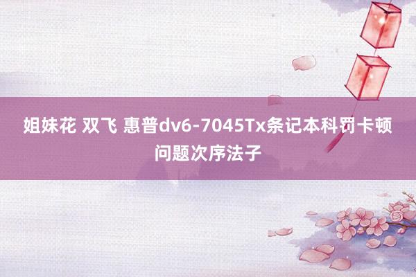 姐妹花 双飞 惠普dv6-7045Tx条记本科罚卡顿问题次序法子
